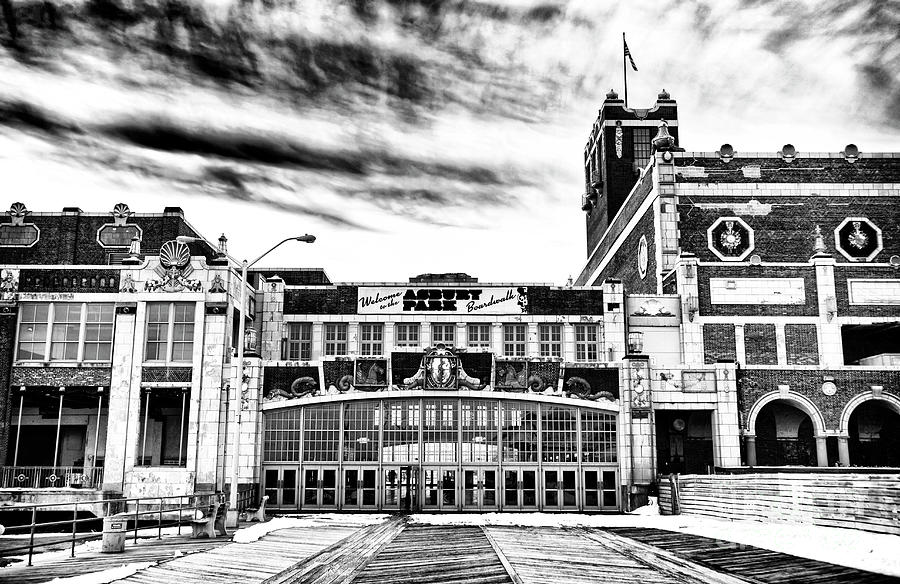 Welcome to Asbury Park Monochrome in New Jersey Photograph by John Rizzuto