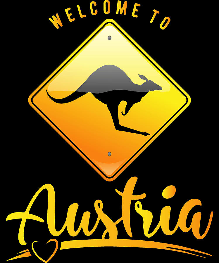Welcome To Austria T Shirt Australian Road Sign Tees Warning Kangaroos  Ahead Shirts Kangaroo Sign 2 Digital Art by Mounir Khalfouf - Pixels Merch