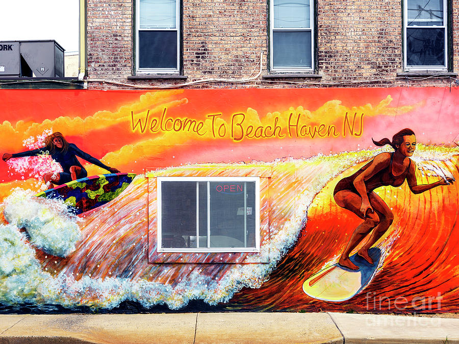 Welcome to Beach Haven Mural Photograph by John Rizzuto