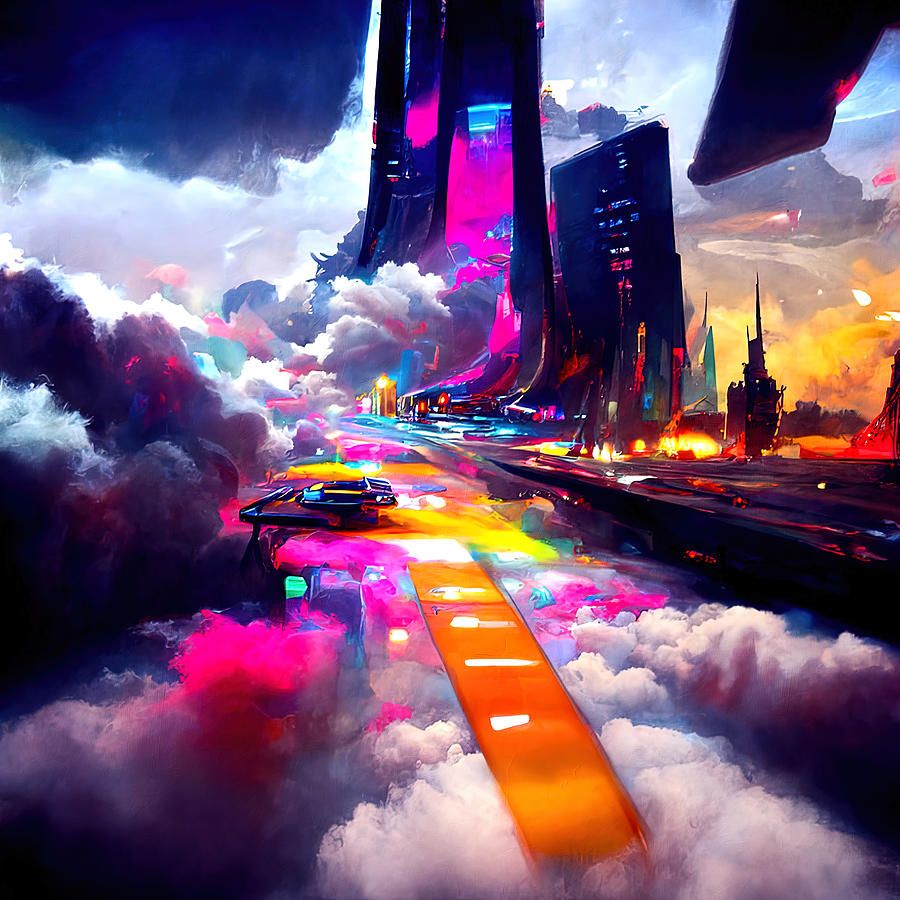 Welcome to Cloud City, 03 Painting by AM FineArtPrints
