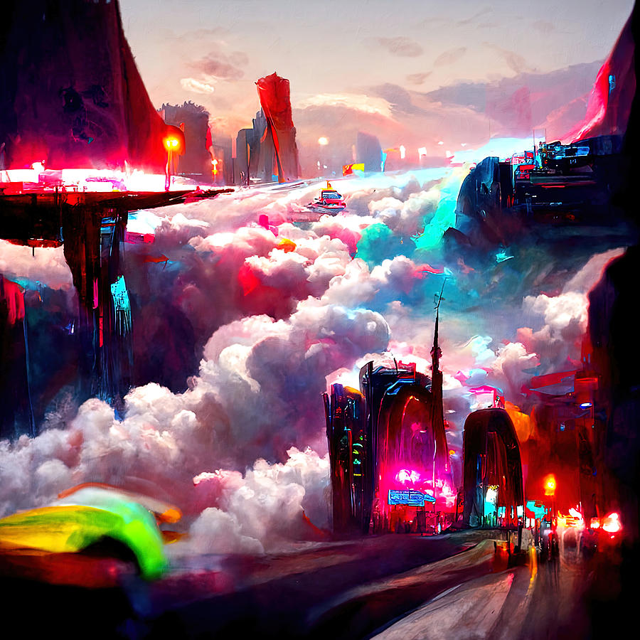 Welcome to Cloud City, 05 Painting by AM FineArtPrints