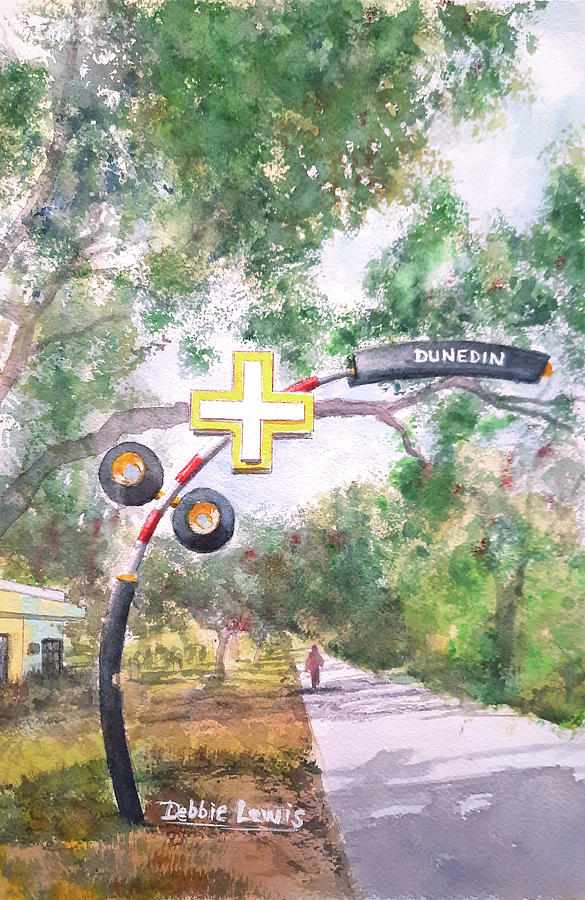 Welcome to Dunedin on the Trail Painting by Debbie Lewis