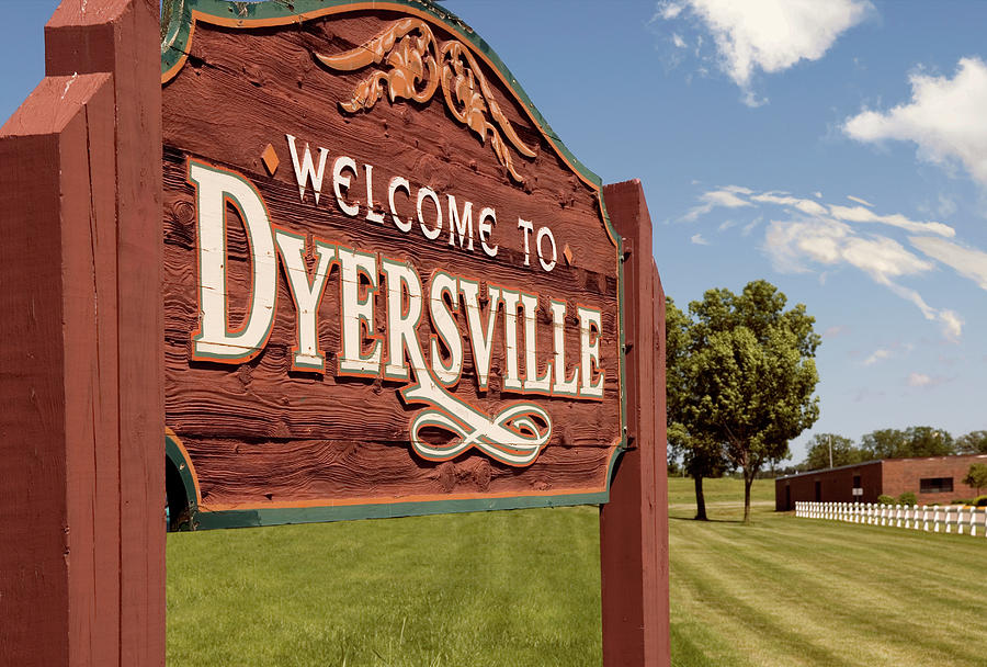 Welcome to Dyersville Iowa Sign USA Photograph by Bob Pardue