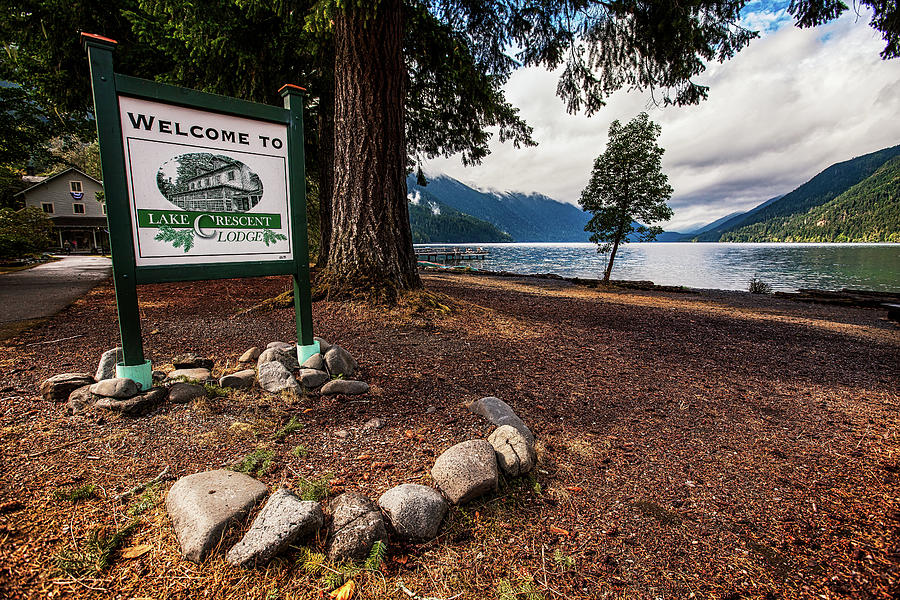 Welcome to Lake Crescent Lodge Photograph by Ian Good
