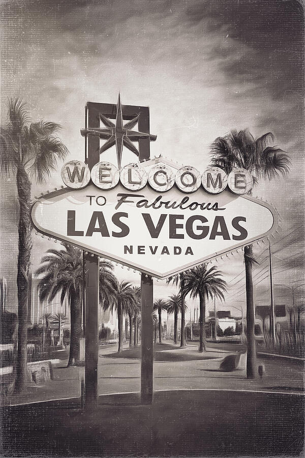 Las Vegas Photograph - Welcome To Las Vegas Nevada Sign Vintage  by Carol Japp