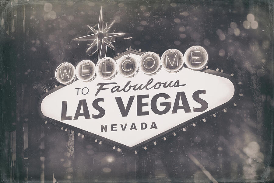 Las Vegas Photograph - Welcome To Las Vegas Sign Vintage  by Carol Japp