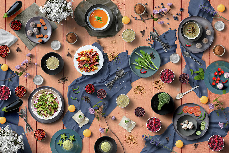 Welcome To My Colorful And Delicious Spring Dinner Photograph by Johanna Hurmerinta