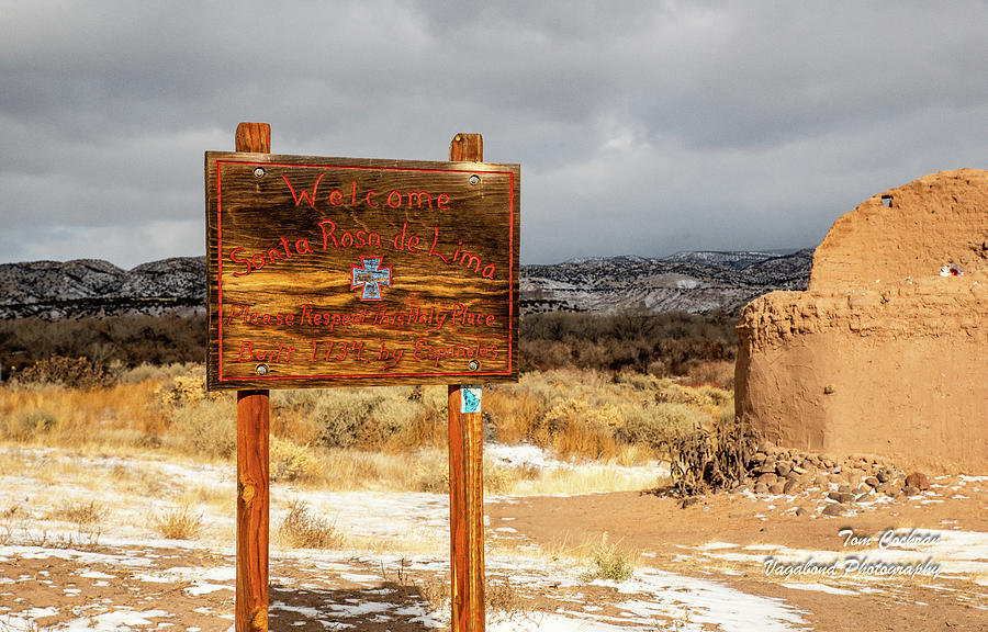 Welcome to Santa Rosa de Lima in New Mexico Photograph by Tom Cochran
