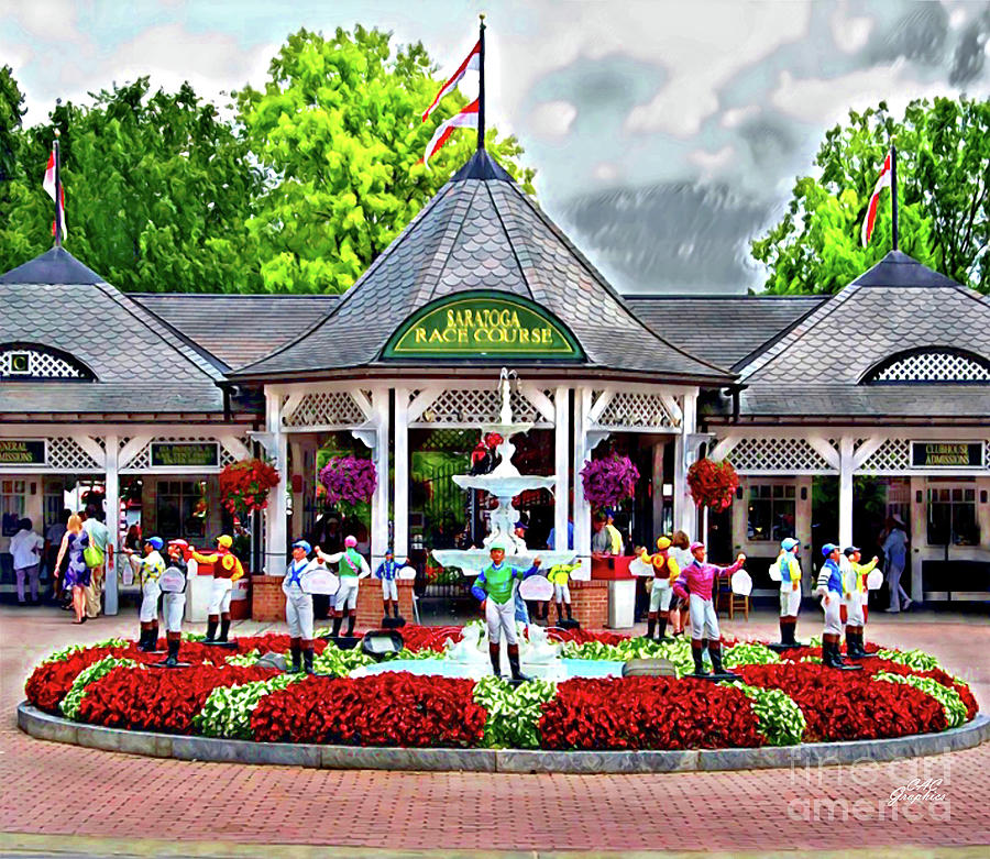 Horse Digital Art - Welcome To Saratoga by CAC Graphics