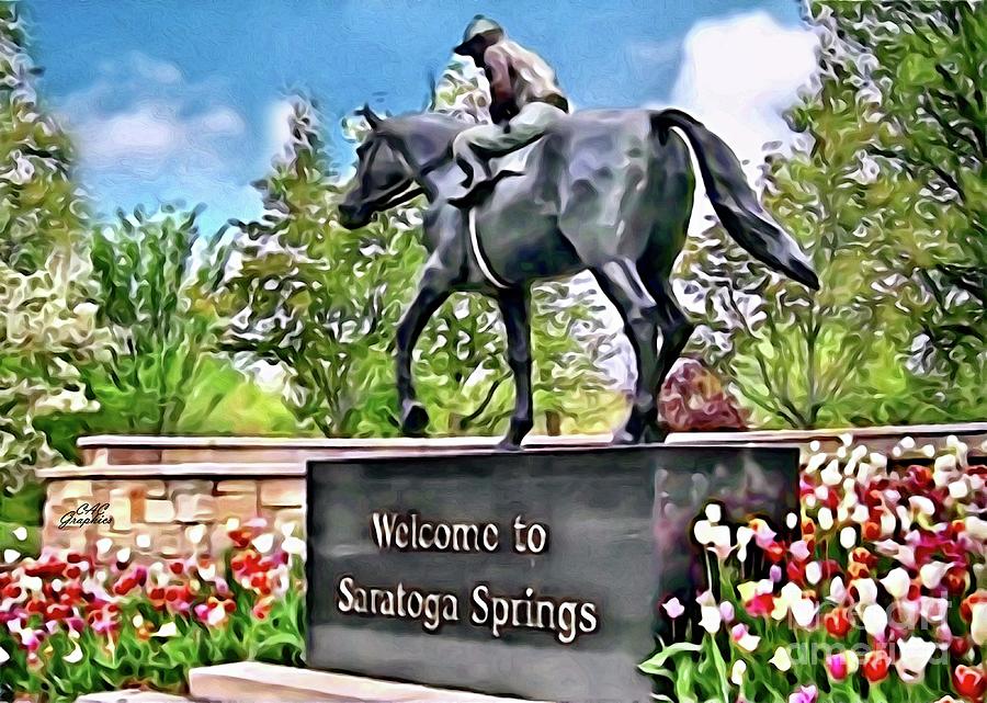 Welcome to Saratoga Springs Digital Art by CAC Graphics