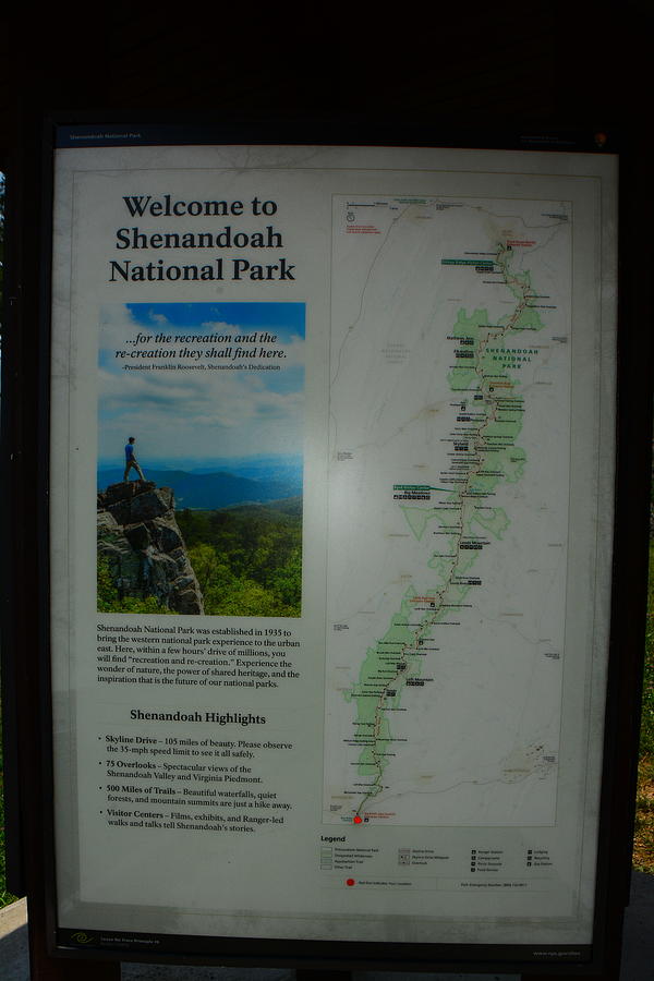 Welcome to Shenandoah National Park When Leaving the Blue Ridge Parkway Photograph by Raymond Salani III