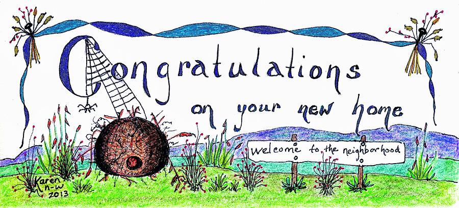Welcome To The Neighborhood Drawing by Karen Nice-Webb