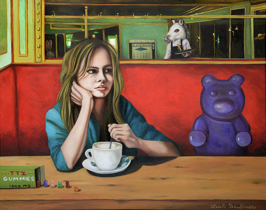 Edward Hopper Painting - Welcome To The Twilight Zone Edibles edit by Leah Saulnier The Painting Maniac