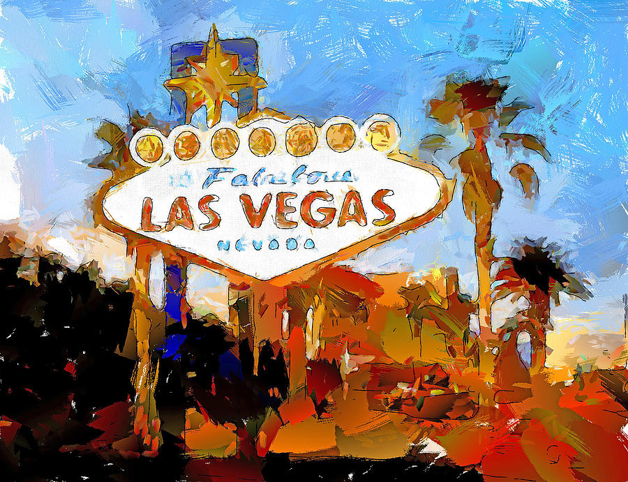 Welcome Vegas paint Digital Art by Yury Malkov | Fine Art America