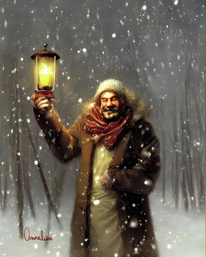 Welcoming Fellow in the Snow Digital Art by Annalisa Rivera-Franz