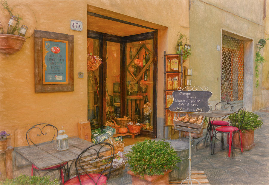 Welcoming Street Cafe, Italy Photograph by Marcy Wielfaert