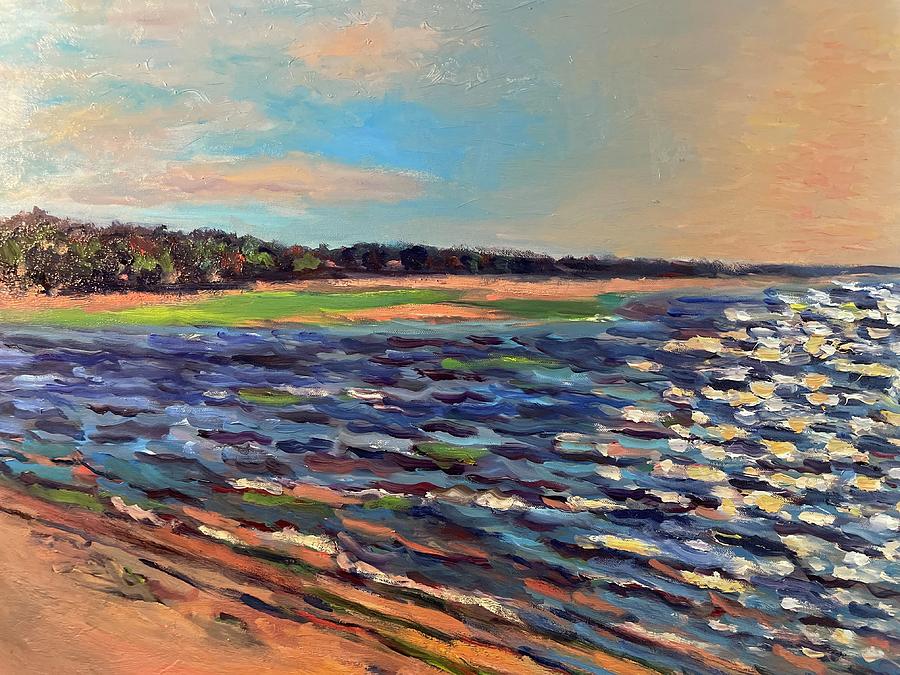 Welfleet Bay Beach Painting by Beth Riso