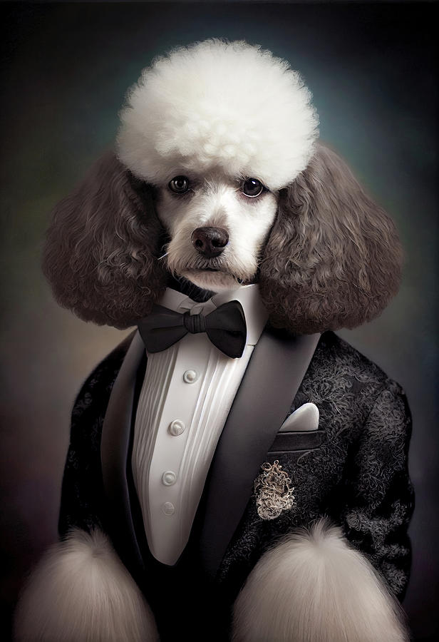 Well-dressed Animal 21 Cute Poodle Dog Digital Art by Matthias Hauser