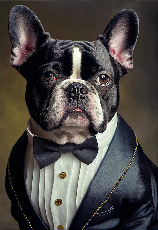 Well-dressed Animal 30 French Bulldog Digital Art by Matthias Hauser