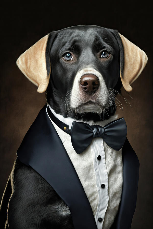 Well-dressed Animal 34 Cute Labrador Digital Art by Matthias Hauser