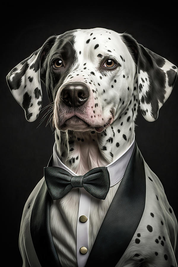Well-dressed Animal 51 Dalmatian Dog Digital Art by Matthias Hauser