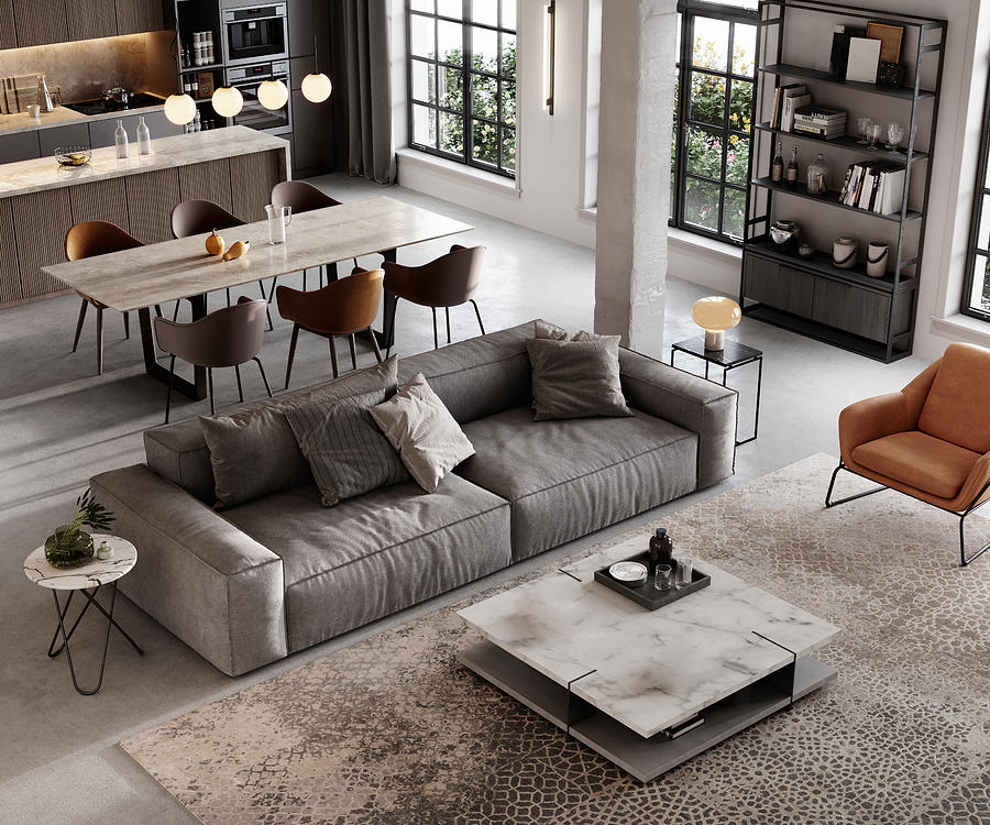 Well furnished living room render Photograph by Alvarez