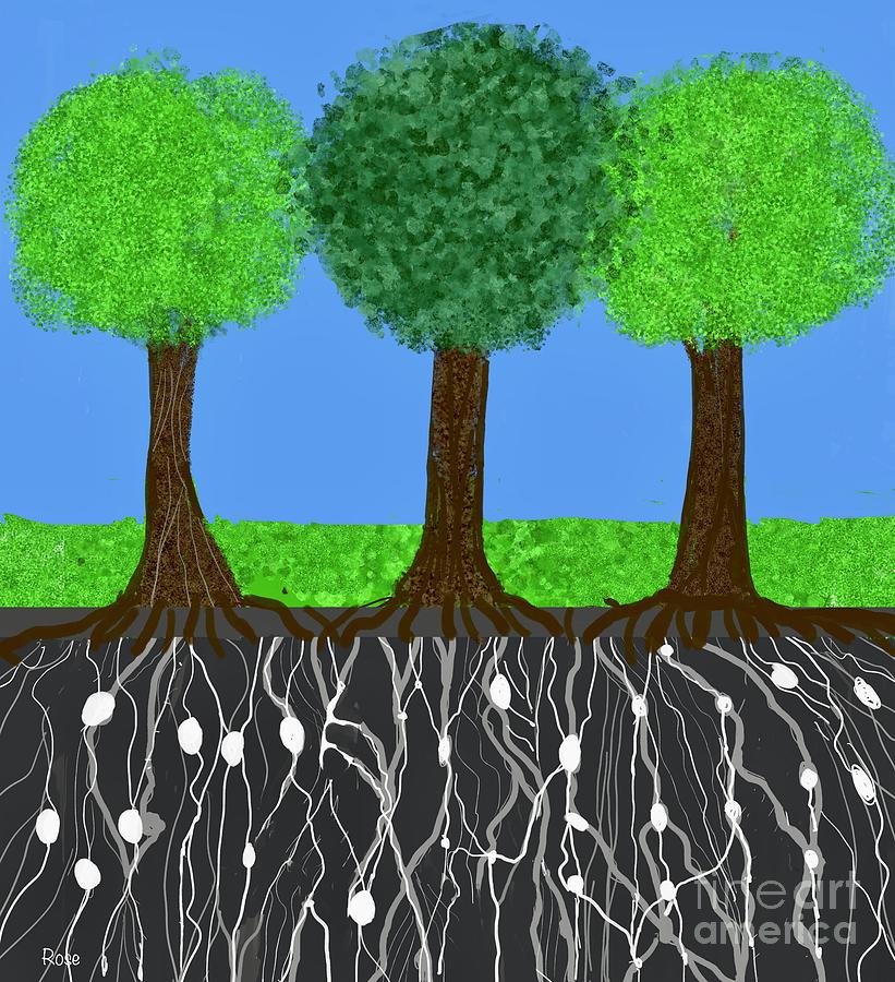 Well grounded trees Digital Art by Elaine Hayward
