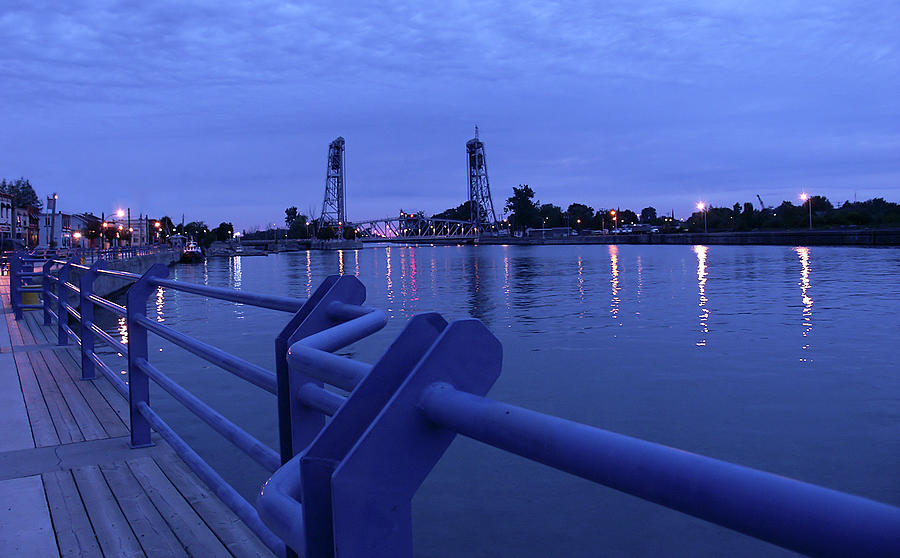 Welland Canal at Dusk - Port Colborne Photograph by Kenneth Lane Smith