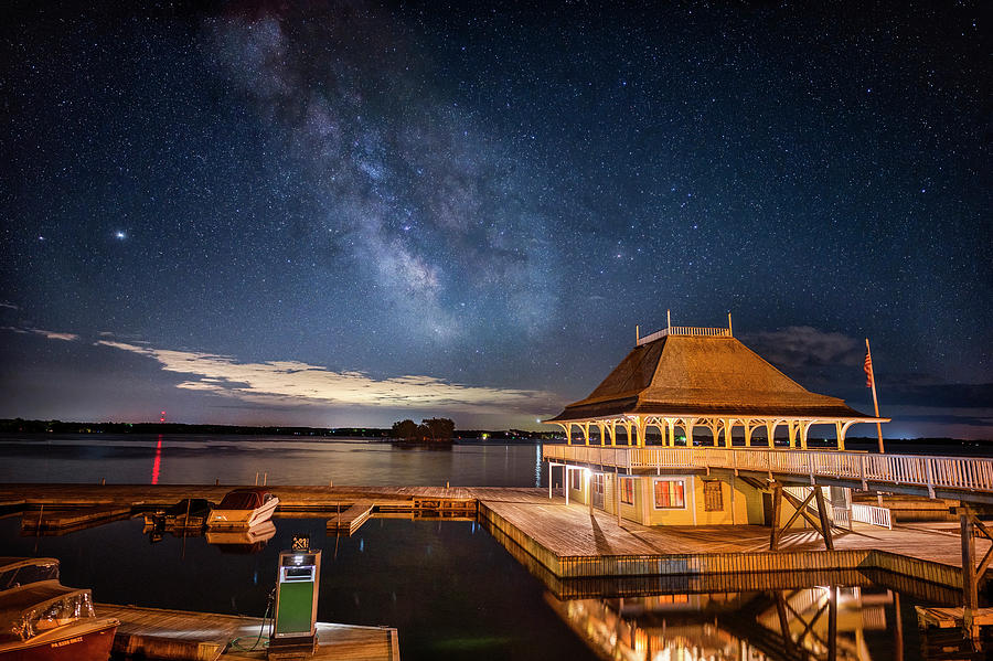 Wellesley Island Pavilion At Night Photograph by Mark Papke