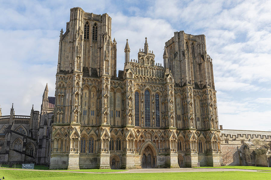 Wells Cathedral, The West Front Photograph By Peter R Longden - Fine 