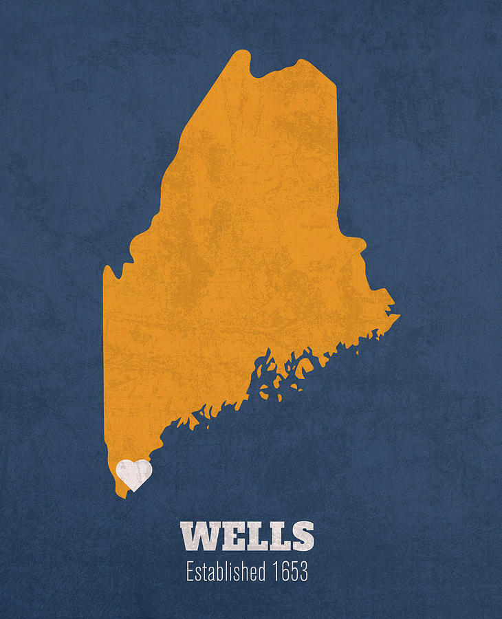 Wells Maine City Map Founded 1653 University of Southern Maine Color
