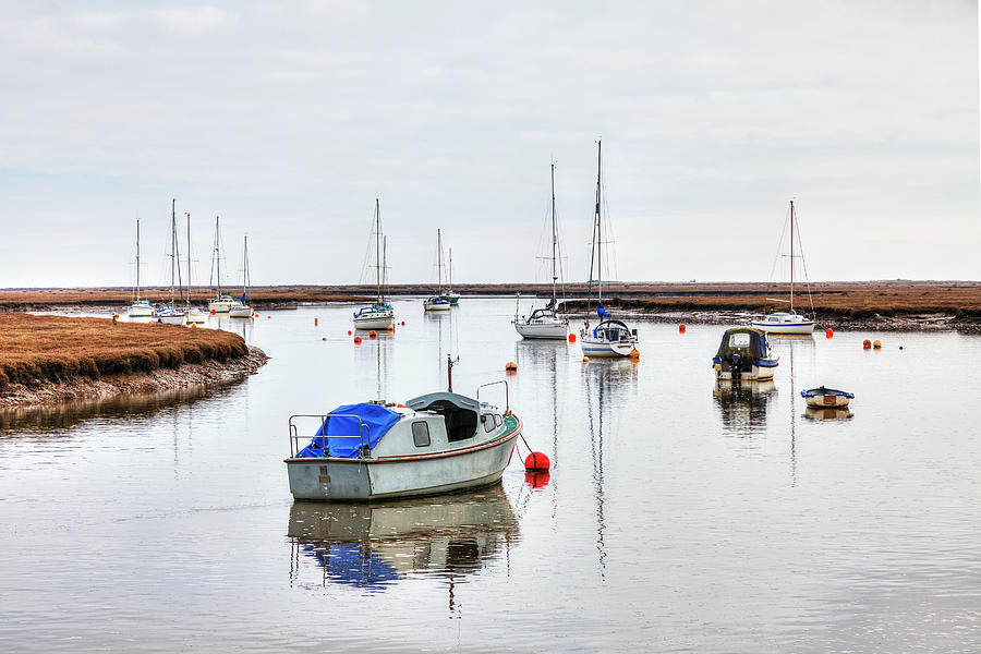 Boat Photograph - Wells Next The Sea, Estuary Boats, Norfolk, UK by Paul Thompson