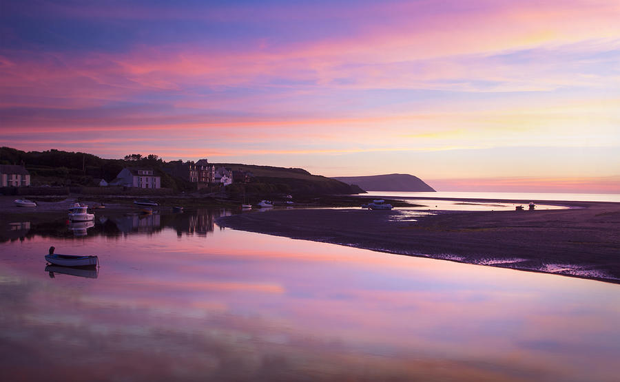 Welsh coastal sunset Photograph by WLDavies
