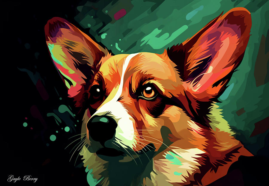 Dog Painting - Welsh Corgi by Gayle Berry