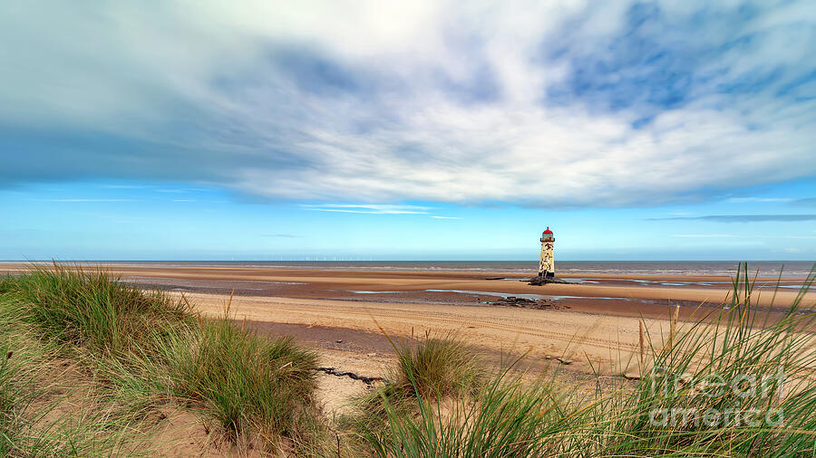 Flintshire Photograph - Welsh Lighthouse Talacre  by Adrian Evans
