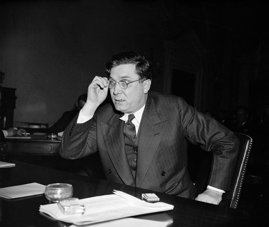 Wendell Wilkie Speaking Before House Subcommittee - 1939 Photograph by War Is Hell Store
