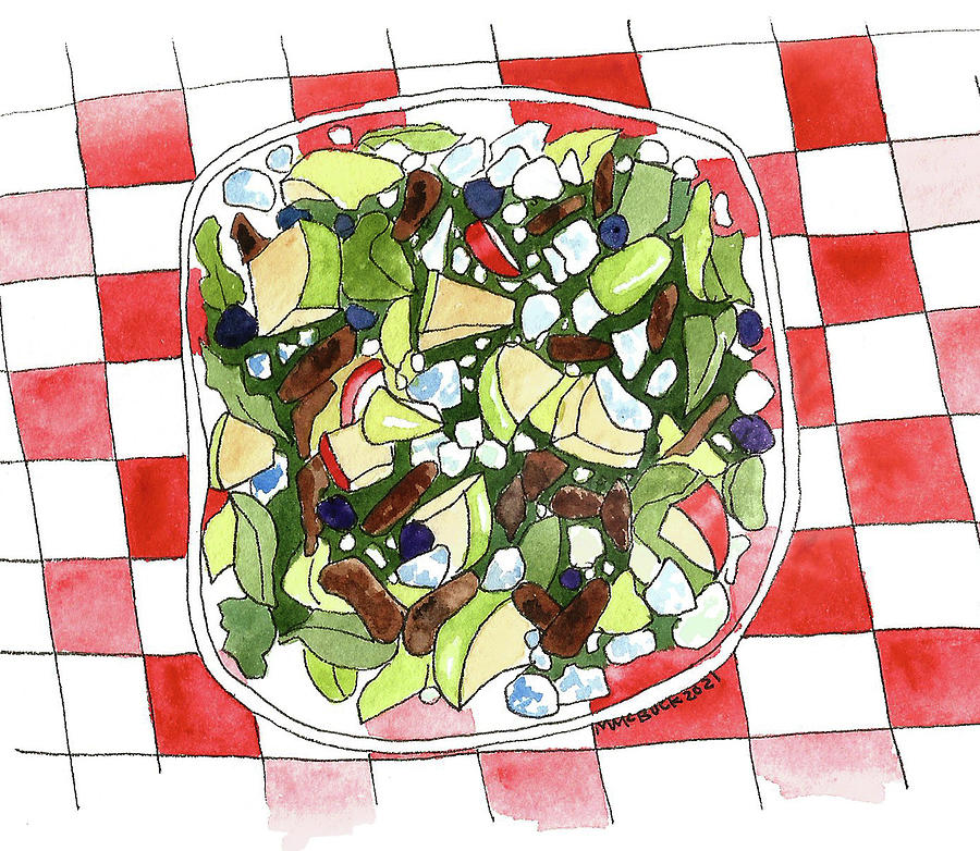 Wendys Apple Pecan Salad Mixed Media