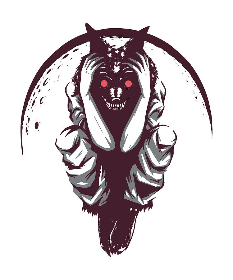 Werewolf evil with moon background eyes Digital Art Norman W - Pixels