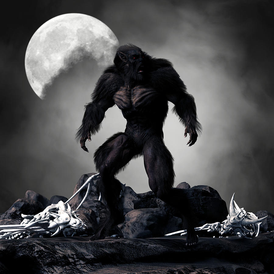 Werewolf Monster Moon Fantasy 2 Digital Art