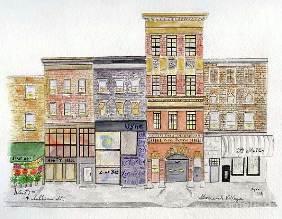 West 3rd and Sullivan St in Greenwich Village Painting by Afinelyne
