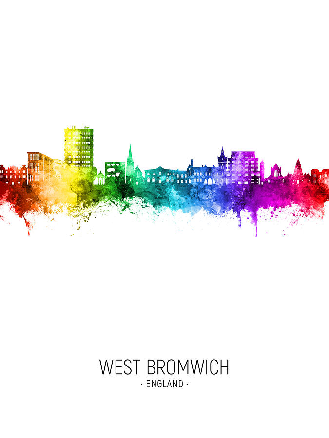 Skyline Digital Art - West Bromwich England Skyline #61 by Michael Tompsett Skyline Digital Art - West Bromwich England Skyline #61 by Michael Tompsett