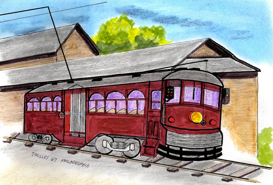 West Chester Tracking Trolley Drawing by Paul Meinerth