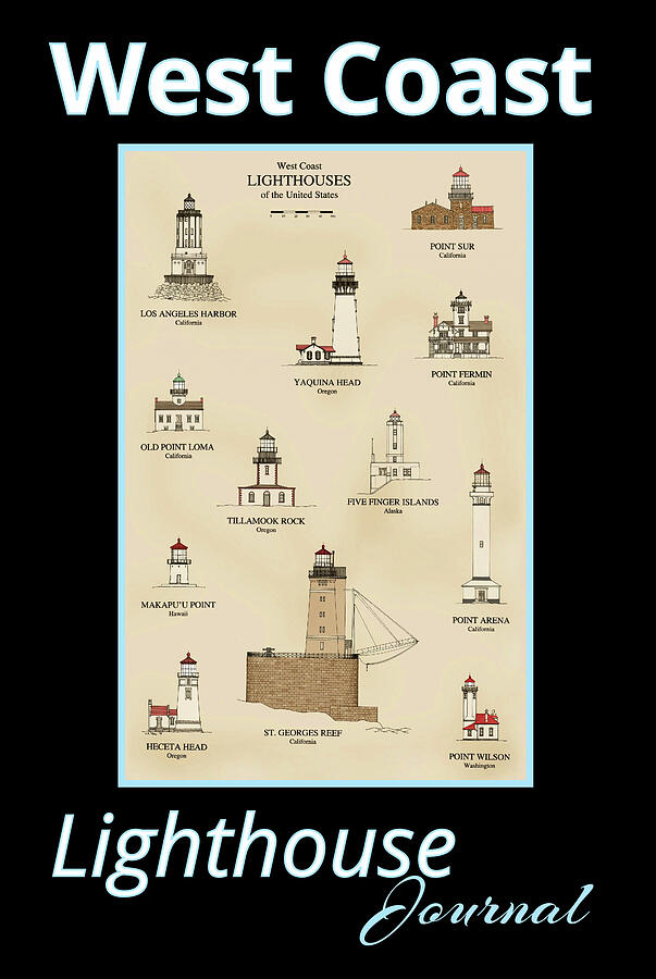 Lighthouse Drawing - West Coast Lighthouse Journal by Jerry McElroy