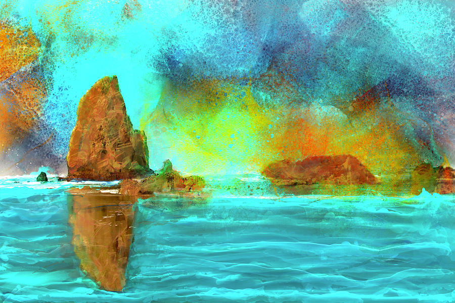 West Coast Sea Stacks Mixed Media by Peggy Collins