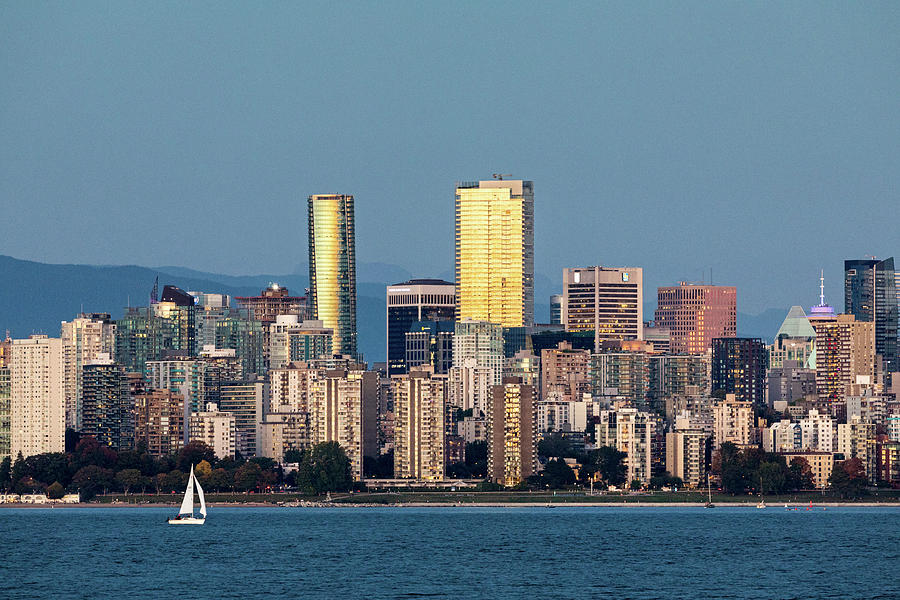West End Vancouver Buildings in the Evening Photograph by Michael Russell