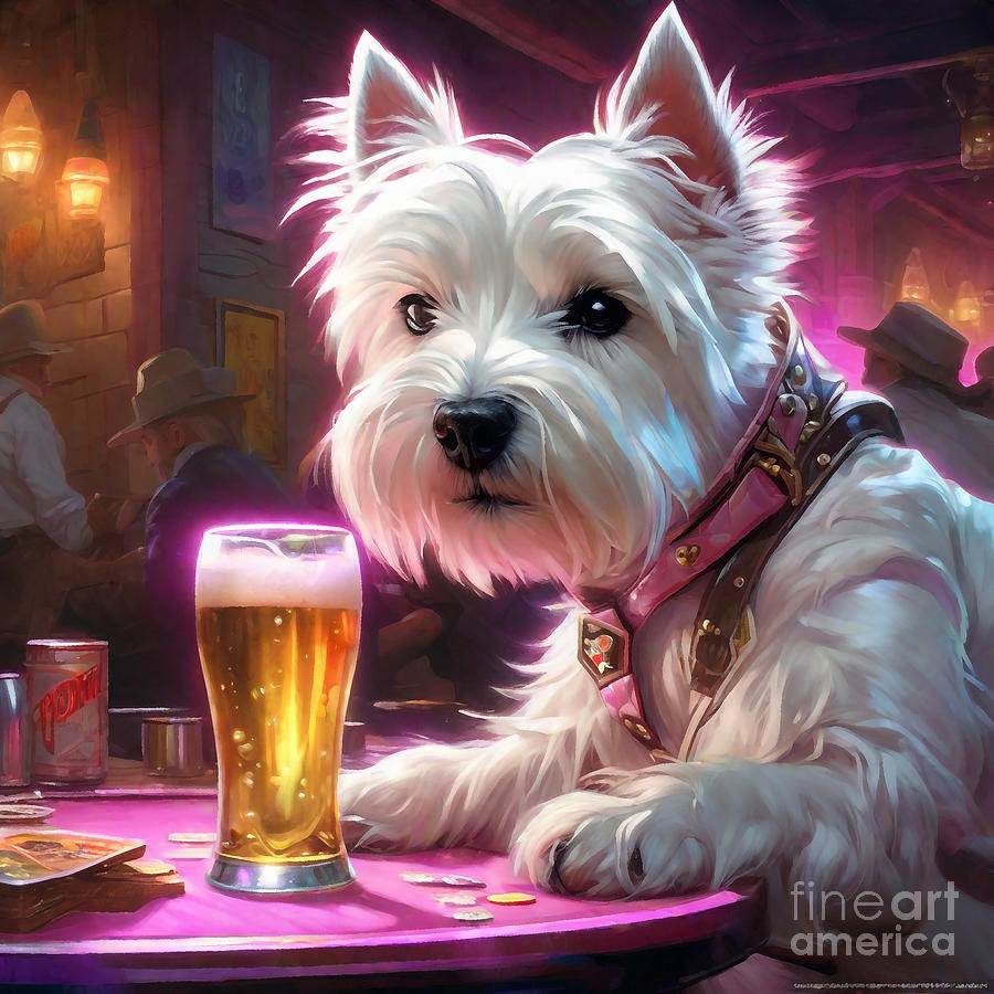 West Highland White Terrier Westies Whiskies Highland Howls And Hops Painting