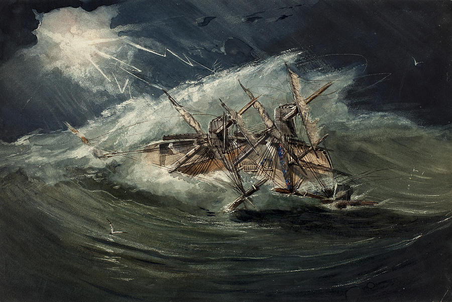 West India Hurricane Drawing by Unknown Artist