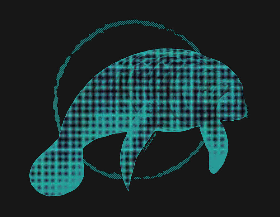 West Indian Manatee Digital Art by Christopher Cox