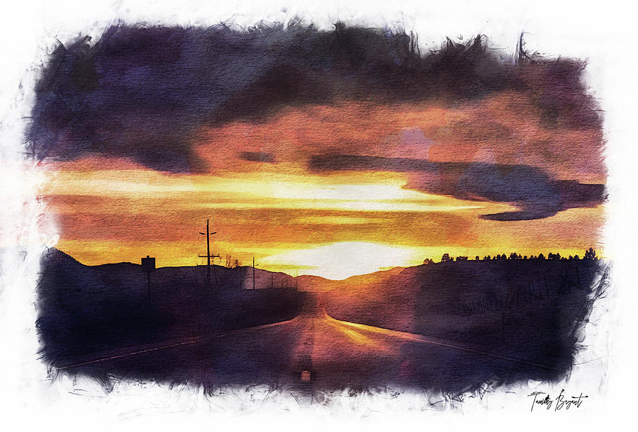 West Into The Sunset W/ Dream Vignette Border Photograph