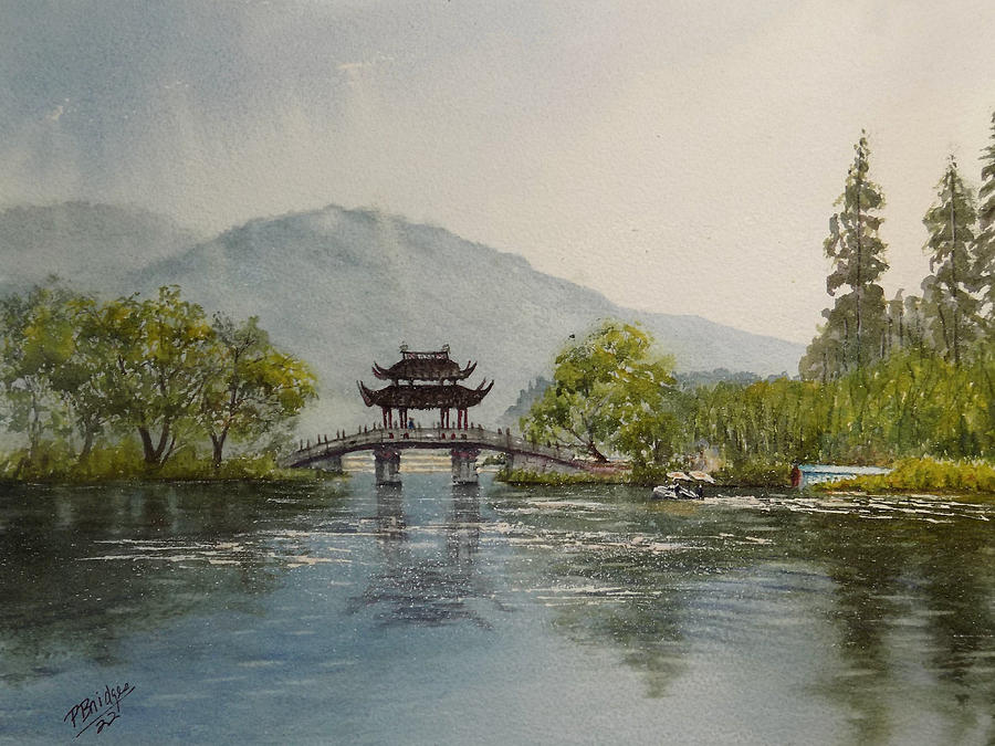 West Lake Hangzhou China Painting by Paula Bridges | Pixels